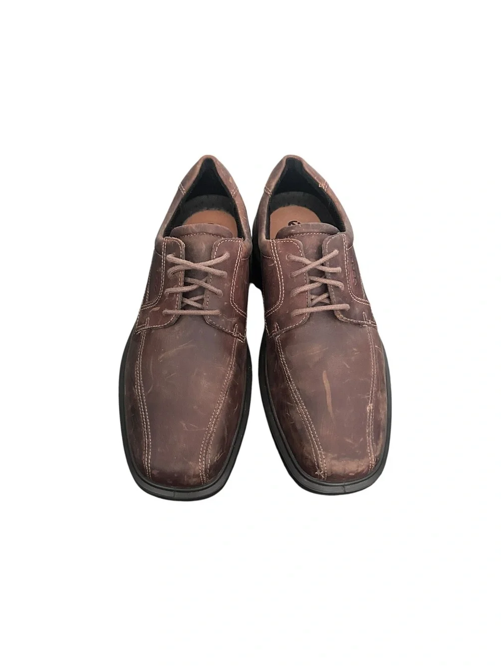 ECCO Men’s Helsinki Brown Leather Oxford Dress Shoes Size 10